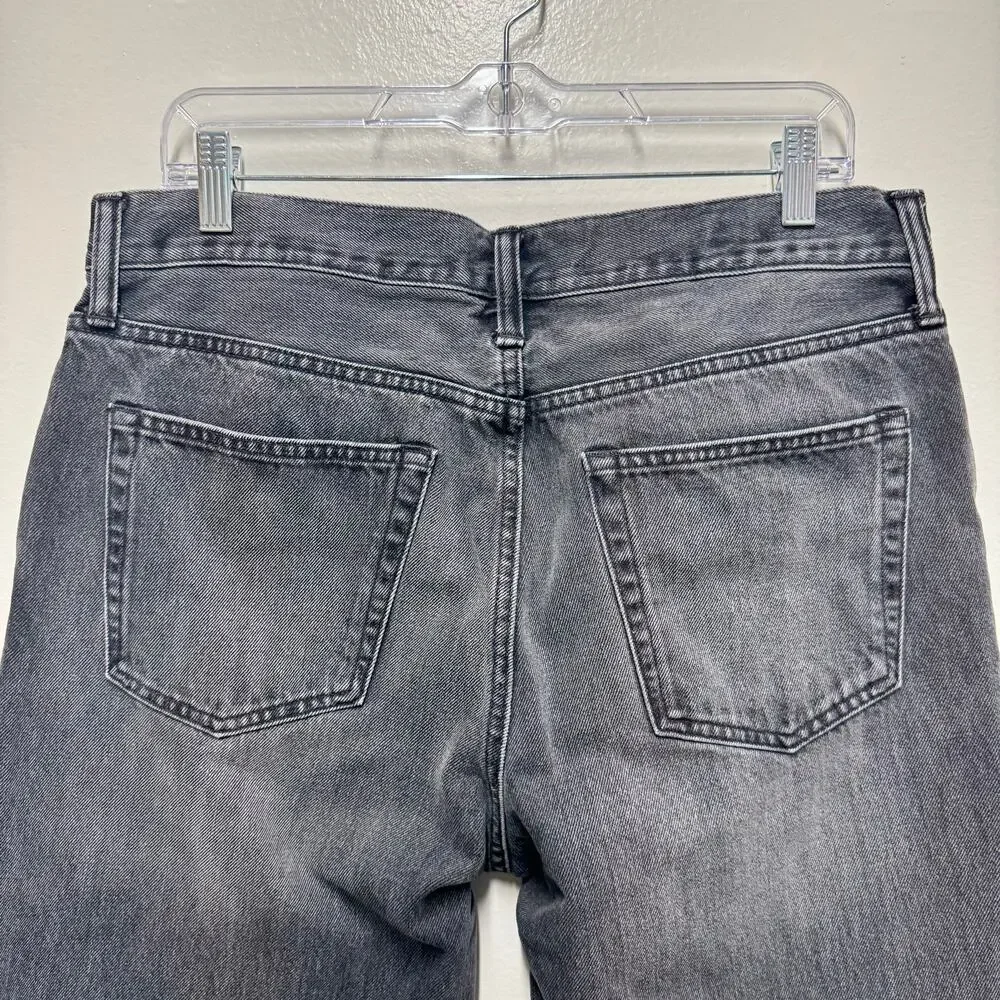 J.Crew Men’s Classic Straight Leg Jeans Gray Black Washed Denim W33 L30